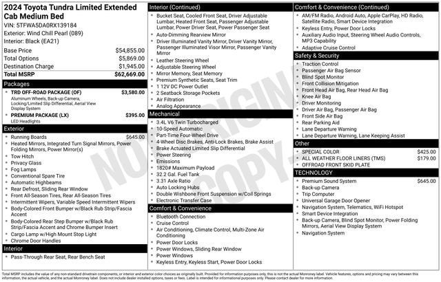 2024 Toyota Tundra Limited Double Cab 6.5' Bed