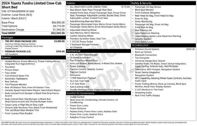2024 Toyota Tundra Limited CrewMax 5.5' Bed