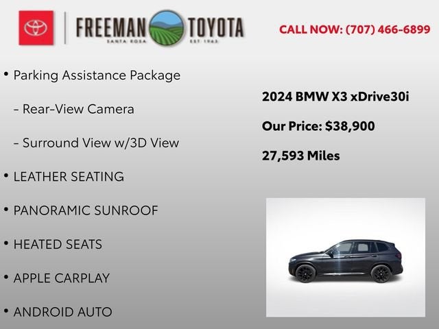 2024 BMW X3 xDrive30i Sports Activity Vehicle