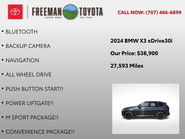 2024 BMW X3 xDrive30i Sports Activity Vehicle