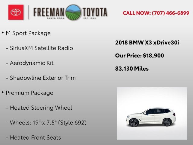 2018 BMW X3 xDrive30i Sports Activity Vehicle