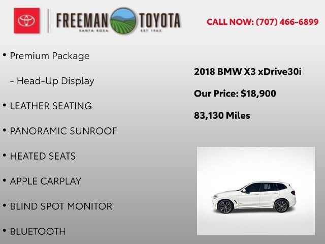 2018 BMW X3 xDrive30i Sports Activity Vehicle