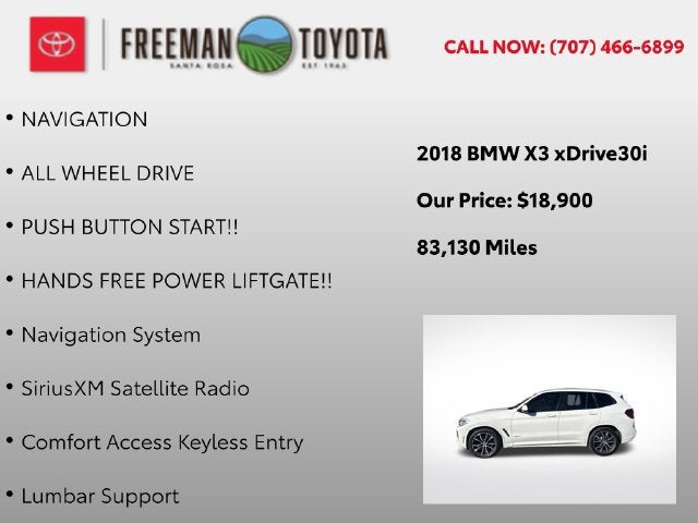 2018 BMW X3 xDrive30i Sports Activity Vehicle