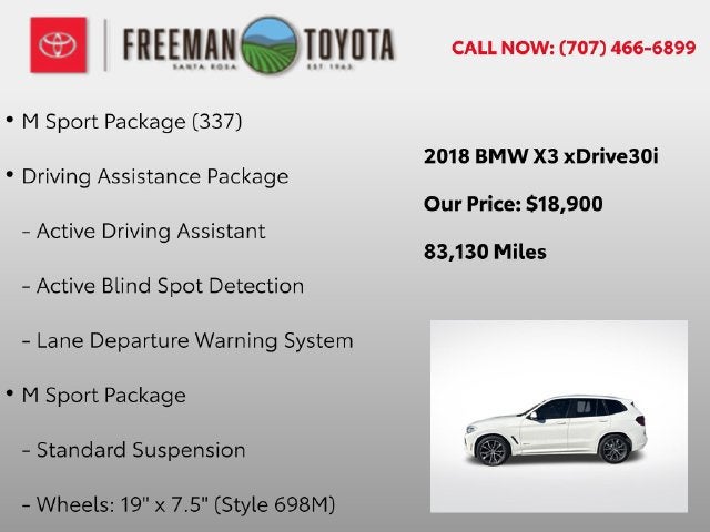 2018 BMW X3 xDrive30i Sports Activity Vehicle