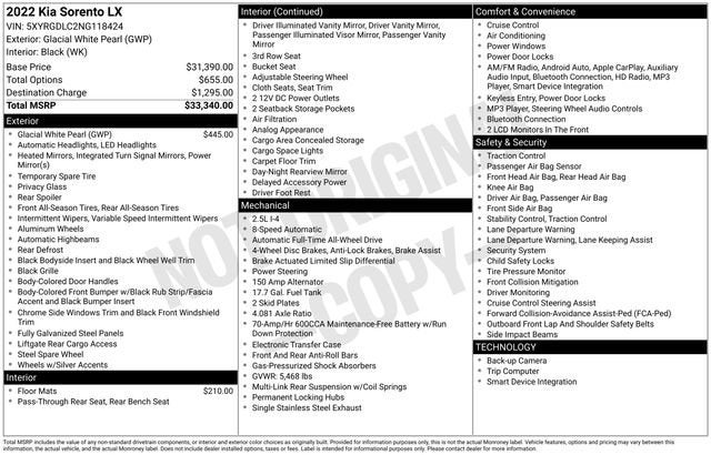 2022 Kia Sorento LX AWD