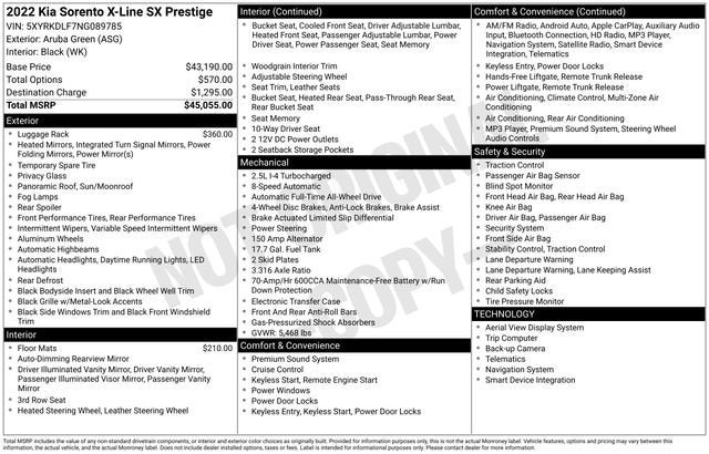 2022 Kia Sorento X-Line SX Prestige AWD