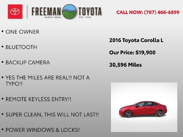 2016 Toyota Corolla Base