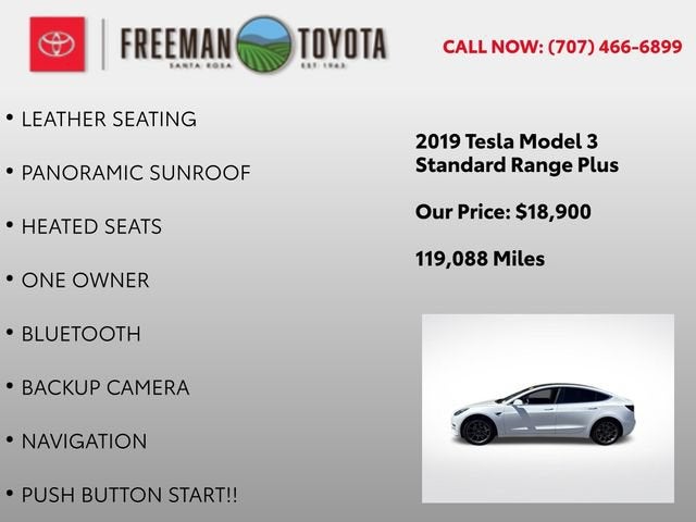 2019 Tesla Model 3 Standard Range Plus RWD