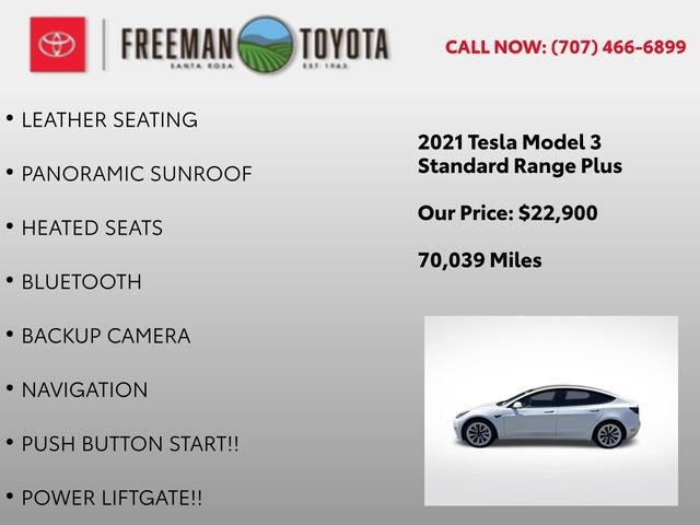 2021 Tesla Model 3 Standard Range Plus RWD