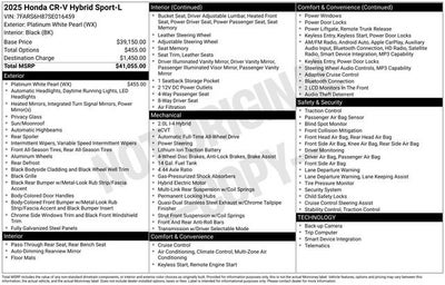 2025 Honda CR-V Hybrid Sport-L AWD