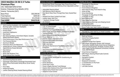 2023 Mazda Mazda CX-50 2.5 Turbo Premium Plus Package AWD