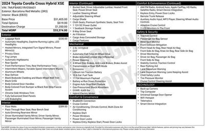 2024 Toyota Corolla Cross Hybrid XSE 4WD