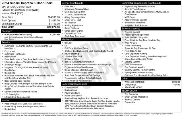 2024 Subaru Impreza Sport AWD