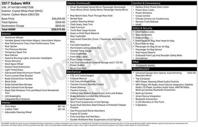 2017 Subaru WRX Manual