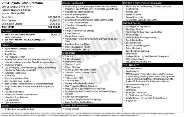 2024 Toyota GR86 Premium Manual