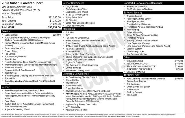 2023 Subaru Forester Sport CVT