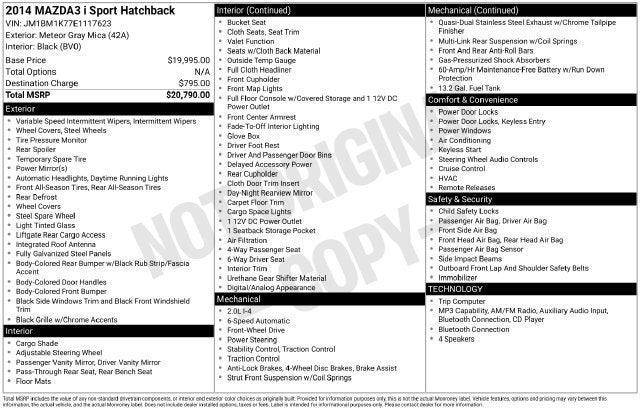 2014 Mazda Mazda3 5dr HB Auto i Sport