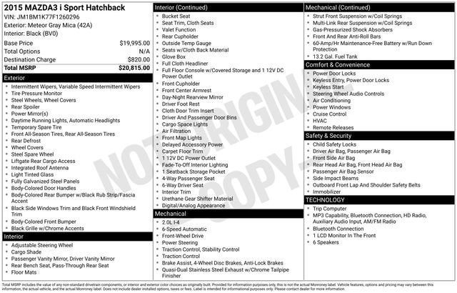 2015 Mazda Mazda3 5dr HB Auto i Sport