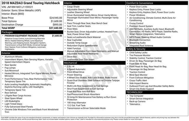 2018 Mazda Mazda3 5-Door Grand Touring Auto