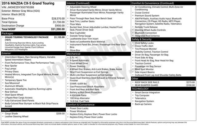 2016 Mazda Mazda CX-5 2016.5 FWD 4dr Auto Grand Touring