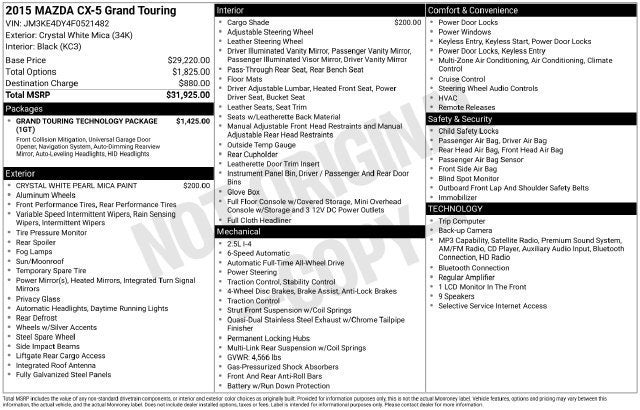 2015 Mazda Mazda CX-5 AWD 4dr Auto Grand Touring