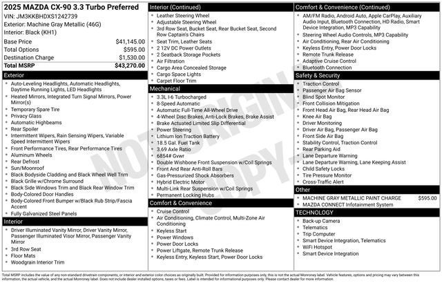 2025 Mazda Mazda CX-90 3.3 Turbo Preferred Package