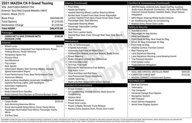 2021 Mazda Mazda CX-9 Grand Touring AWD