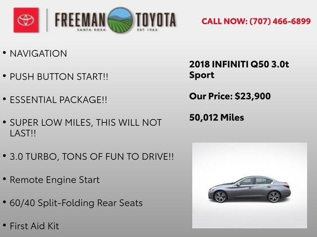 2018 INFINITI Q50 3.0t SPORT RWD