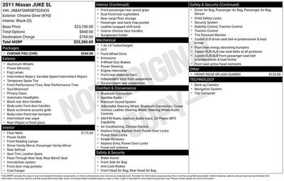 2011 Nissan JUKE 5dr Wgn I4 CVT SL FWD