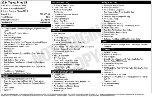 2024 Toyota Prius LE