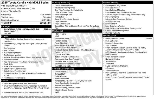 2025 Toyota Corolla Hybrid LE FWD