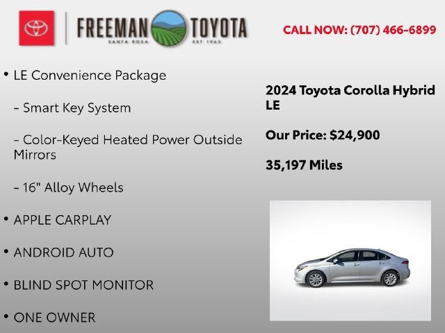 2024 Toyota Corolla Hybrid LE FWD