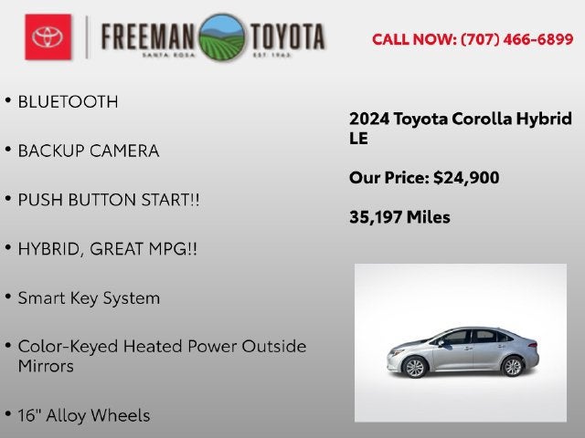 2024 Toyota Corolla Hybrid LE FWD