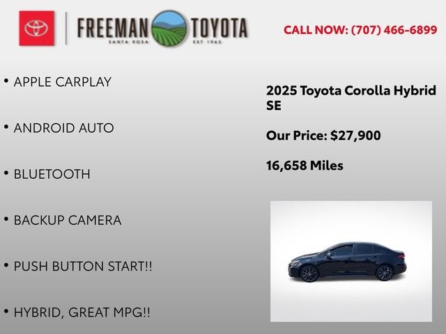 2025 Toyota Corolla Hybrid SE FWD
