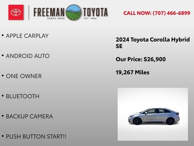 2024 Toyota Corolla Hybrid SE FWD