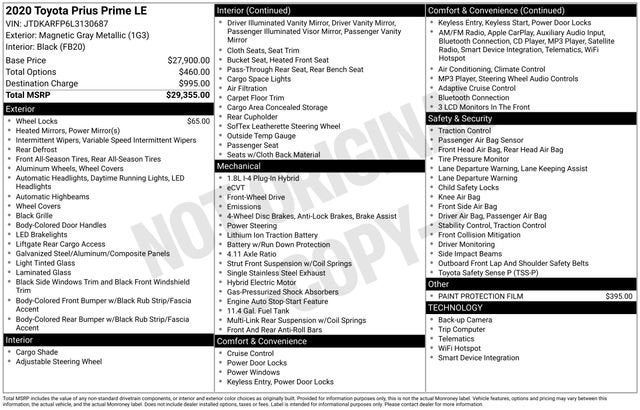 2020 Toyota Prius Prime LE