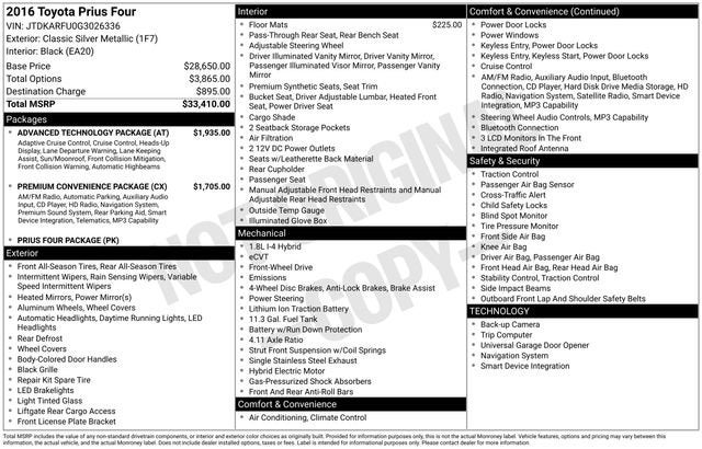 2016 Toyota Prius 5dr HB Four