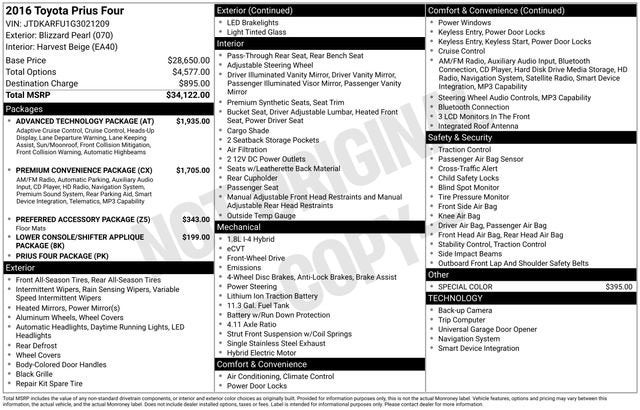 2016 Toyota Prius 5dr HB Four