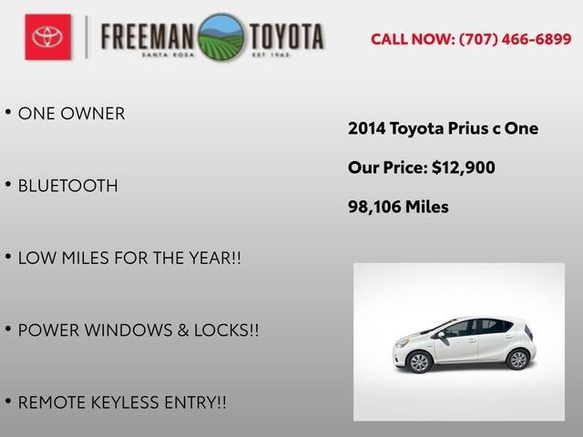 2014 Toyota Prius c 5dr HB One