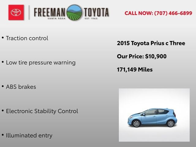 2015 Toyota Prius c 5dr HB One