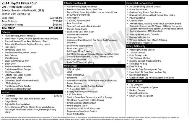 2014 Toyota Prius 5dr HB Four