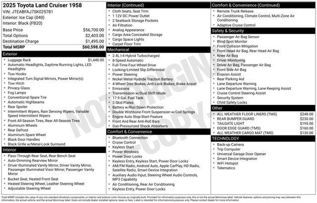 2025 Toyota Land Cruiser 1958 4WD