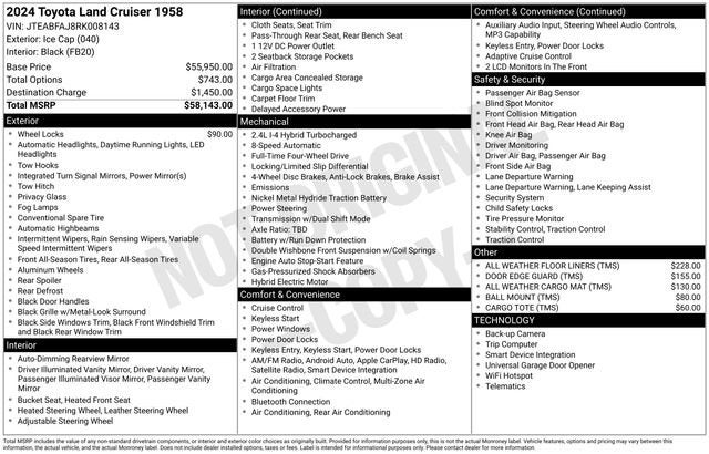 2024 Toyota Land Cruiser 1958 4WD