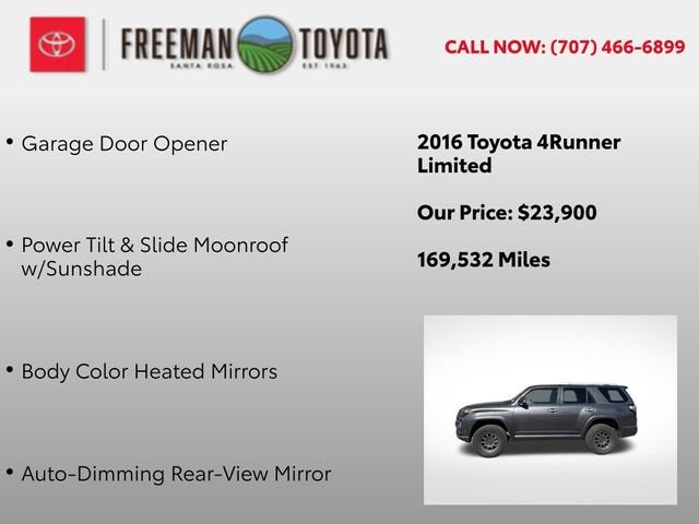 2016 Toyota 4Runner 4WD 4dr V6 Limited