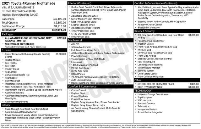 2021 Toyota 4Runner Nightshade 4WD