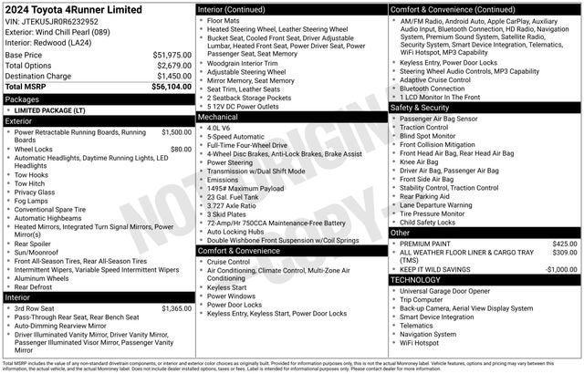 2024 Toyota 4Runner Limited 4WD