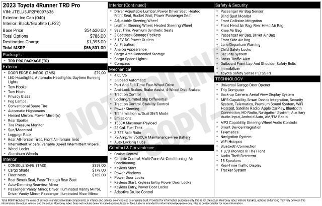 2023 Toyota 4Runner TRD Pro 4WD