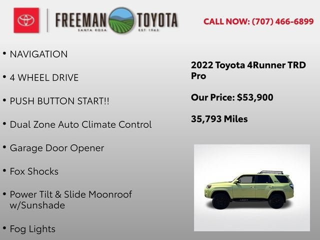 2022 Toyota 4Runner TRD Pro 4WD