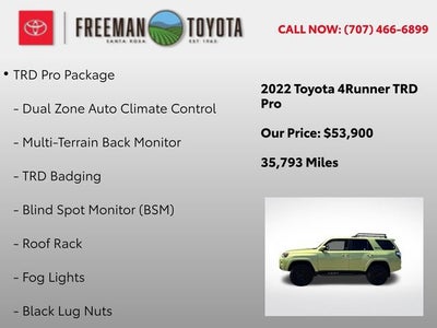 2022 Toyota 4Runner TRD Pro 4WD