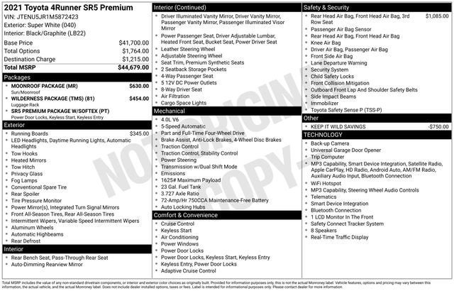 2021 Toyota 4Runner SR5 Premium 4WD
